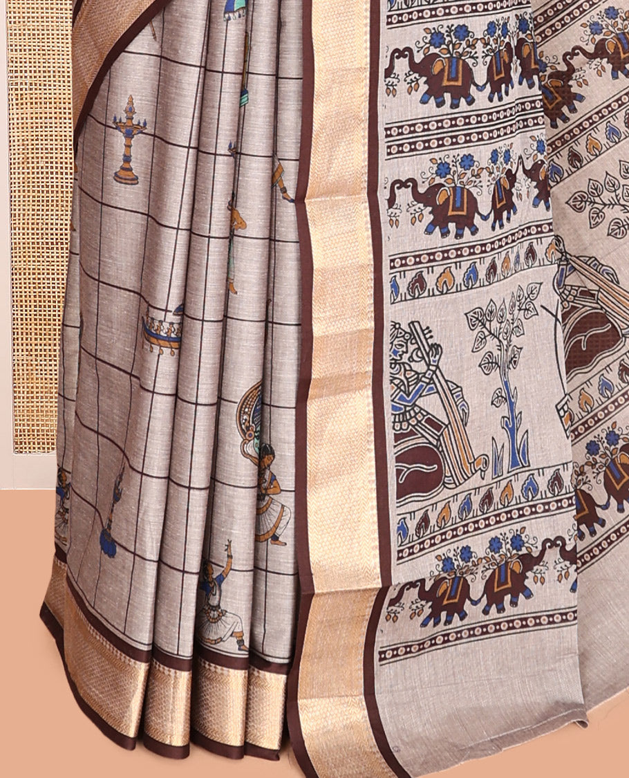 Grey Chirala Cotton Saree