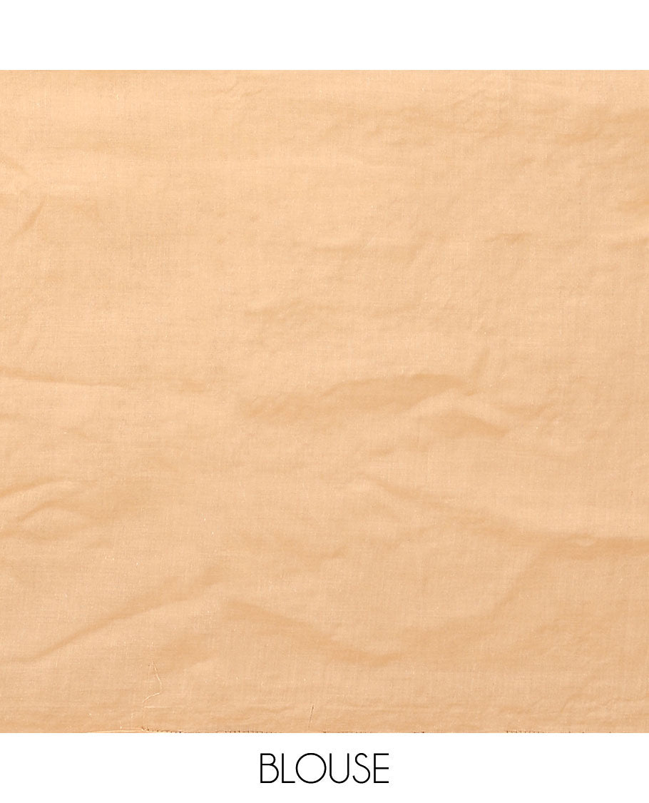 Sandal flowers thread embroidered Lucknowi chikankari saree, floral design border, and flora-paisley embroidered pallu