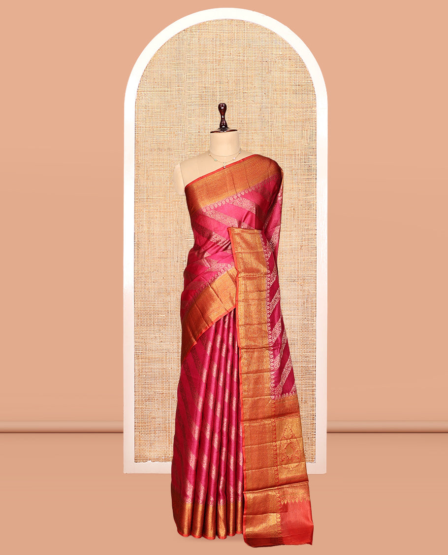 Red Fancy Tussar Saree
