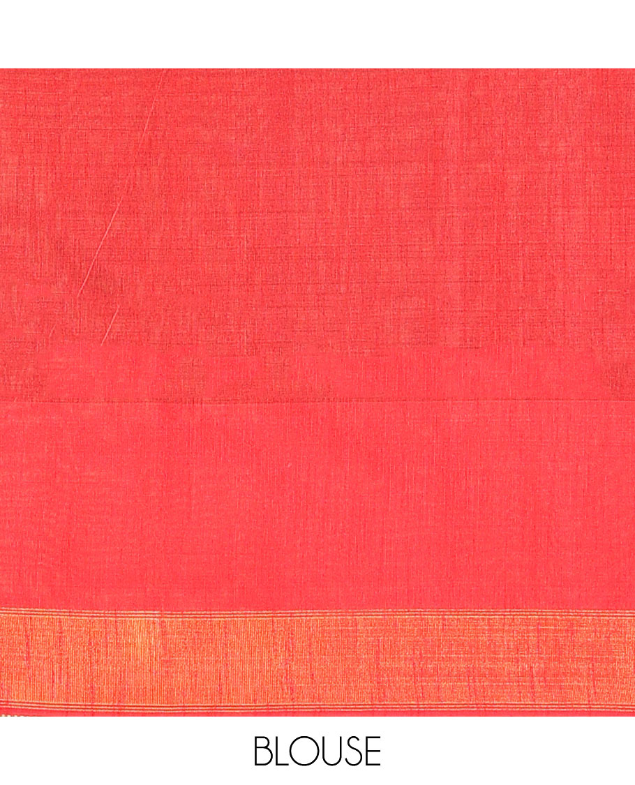 Green plain dupion saree, contrast zari striped temple border, and zari striped pallu