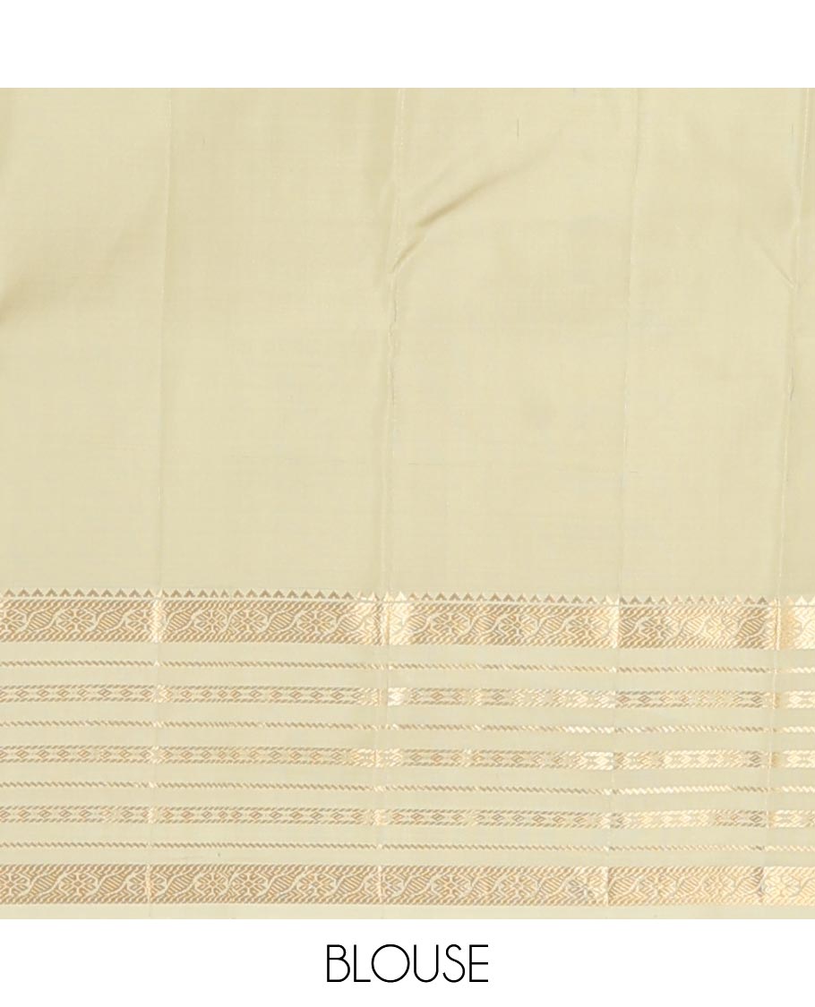 Maroon zari buttas silk saree, contrast border of rekku,banaras,cross kamalam & diamond & jaal pallu