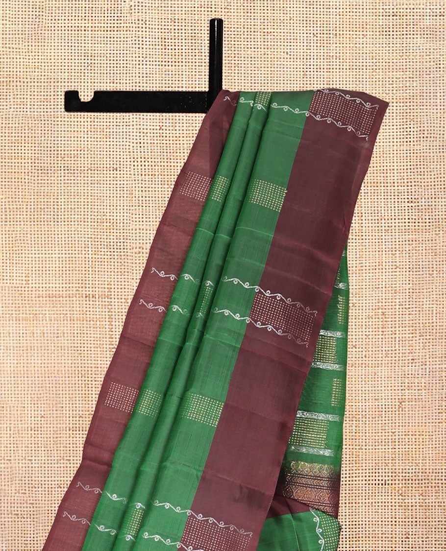 Green Stripes Mayuri Lite Silk Mix Saree