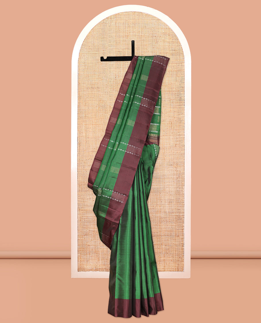 Green Stripes Mayuri Lite Silk Mix Saree