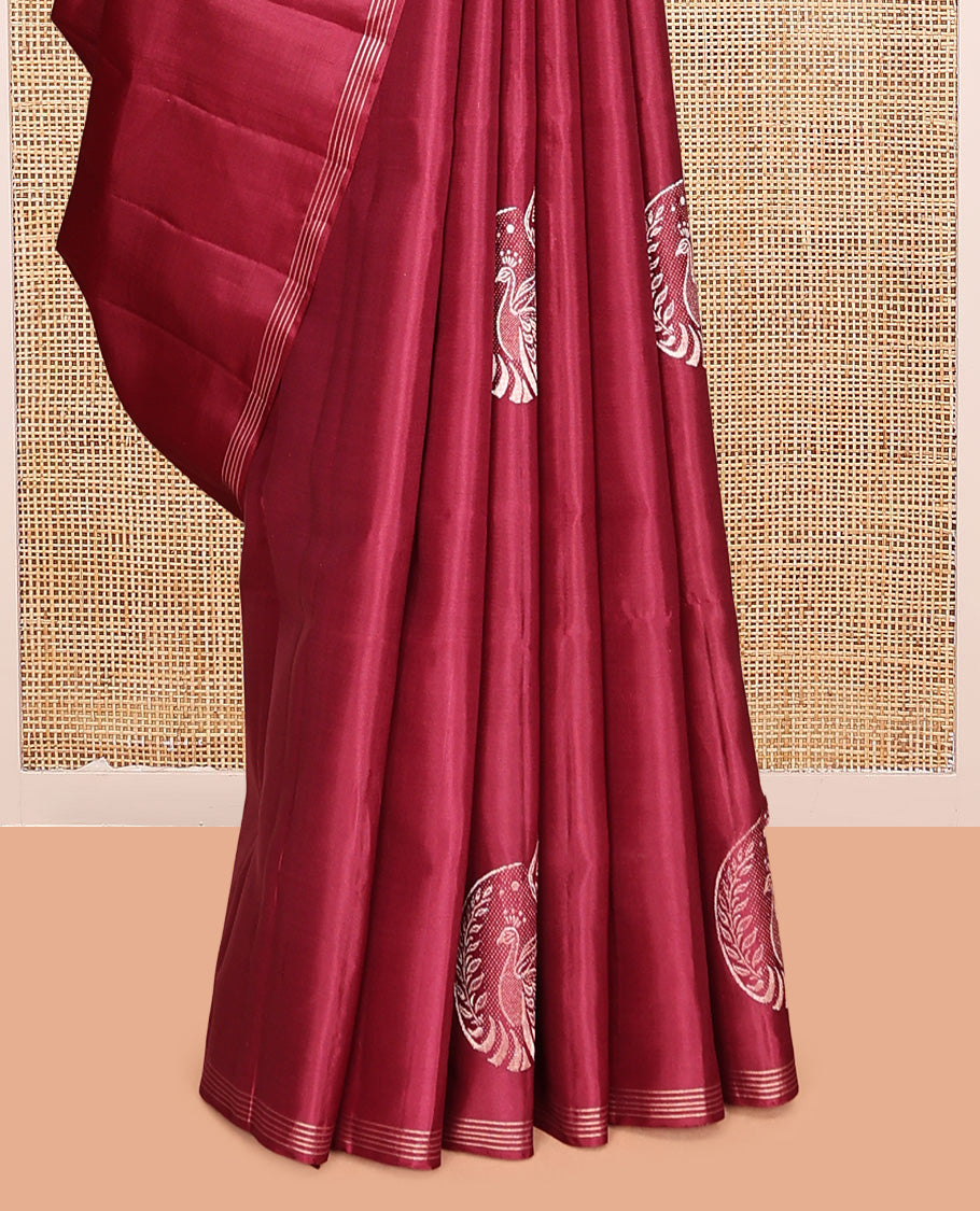 Red Mayuri Soft Silk Saree