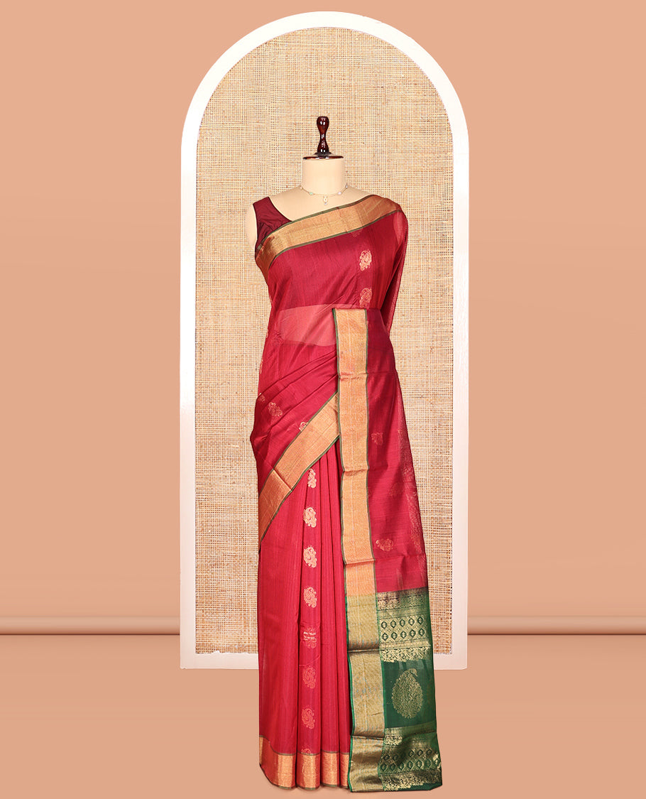 Red Silk Cotton Saree