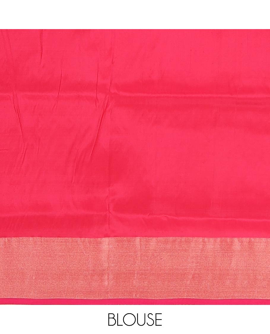 Sandal paisley buttas Uppada saree, bavanji border, and contrast jaal design pallu