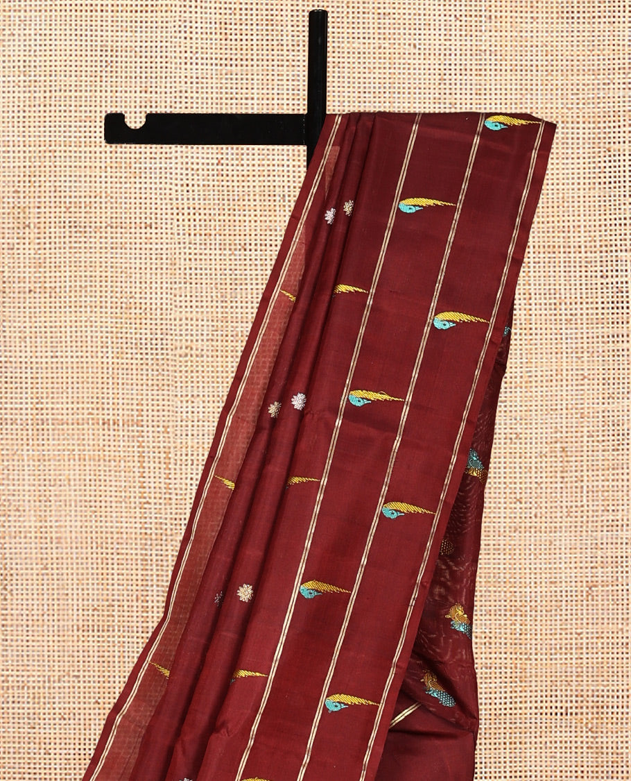 Maroon Venkatagiri Silk Saree