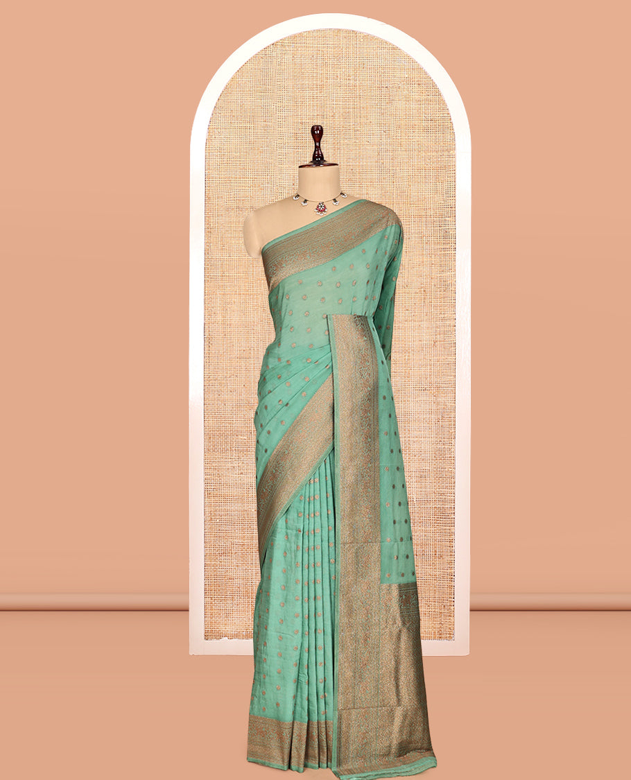 Green Fancy Crepe Saree
