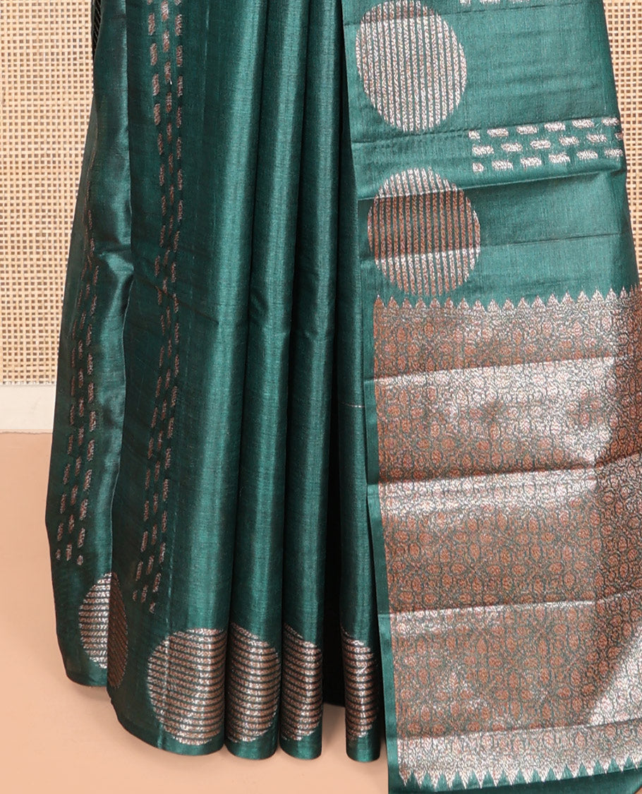 Green Tussar Silk Saree