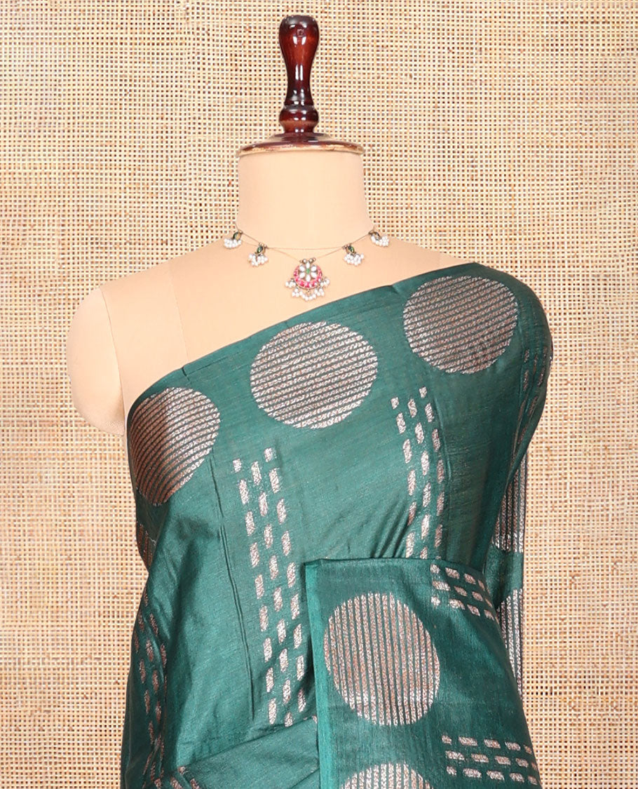 Green Tussar Silk Saree