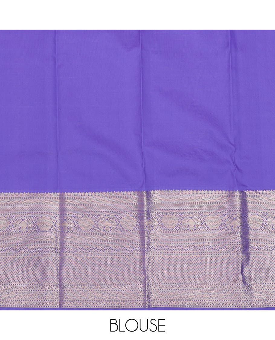 Grey jacquard pure-mix half-saree,contrast border of thilakam,kodi visiry,vanki star & jaal, zari design blouse & dhavani