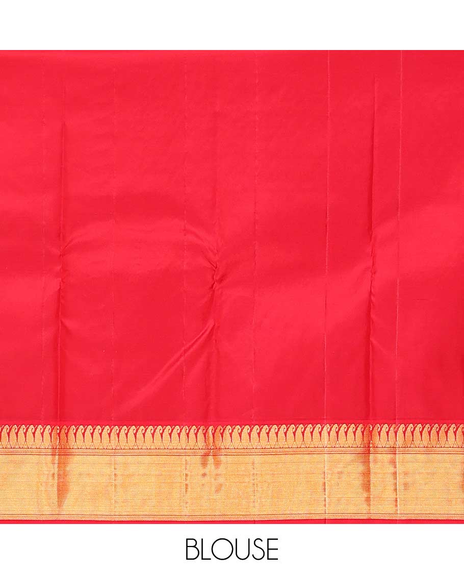 Yellow zari buttas Bangalore silk saree, contrast traditional zari border of paisleys, and floral jaal pallu