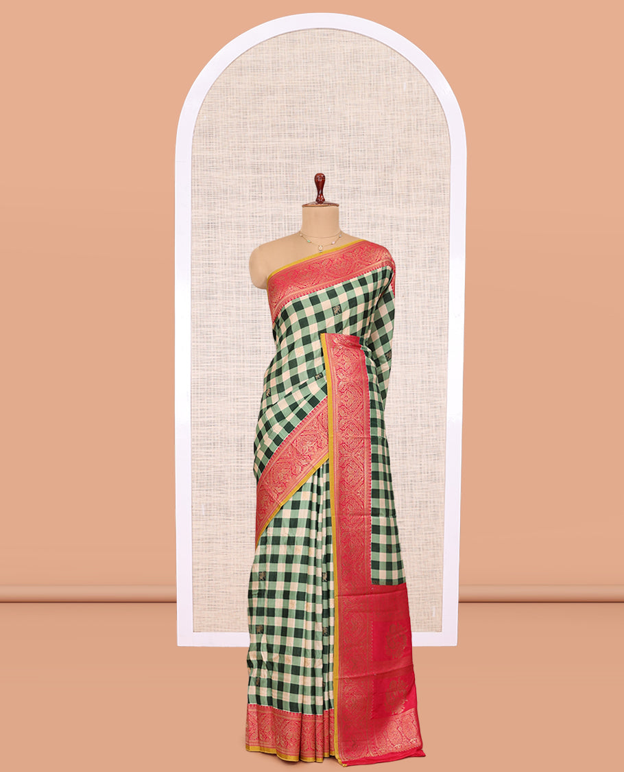Bottle Green Fancy Mysore Silk Saree