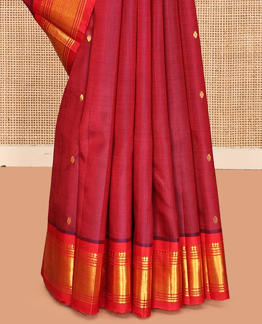 Light Maroon Kanchipuram Silk Saree