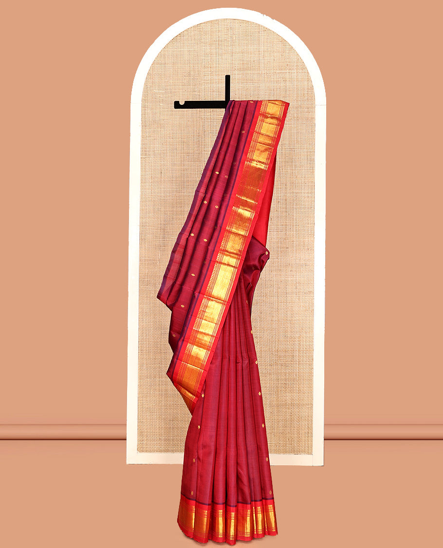 Light Maroon Kanchipuram Silk Saree