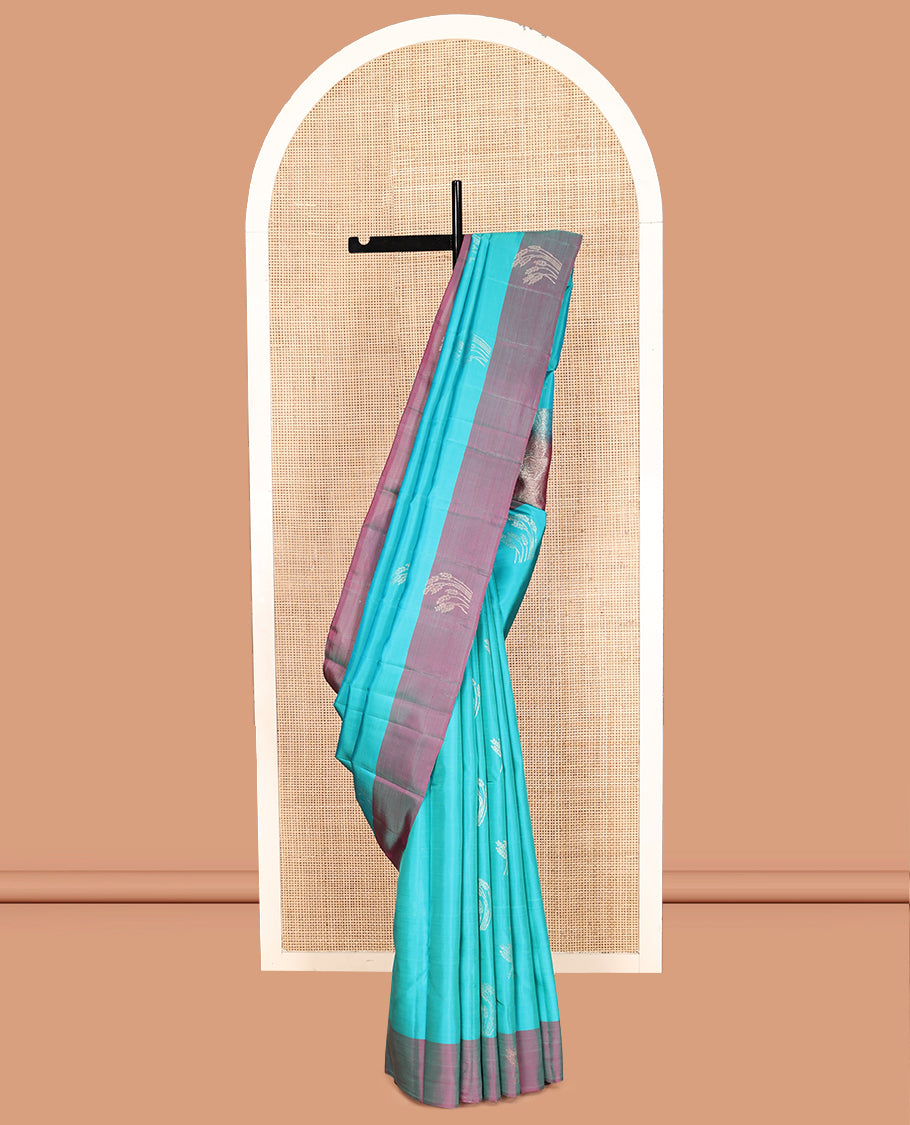 Blue Mayuri Lite Silk Mix Saree