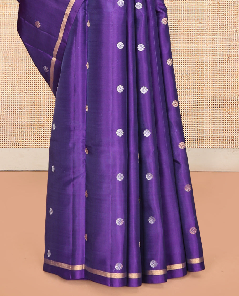 Violet Intricate Design Mayuri Lite Silk Mix Saree