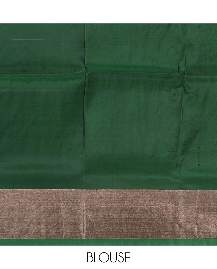 Blue zari buttas Uppada saree, bavanji border, and contrast intricately designed pallu