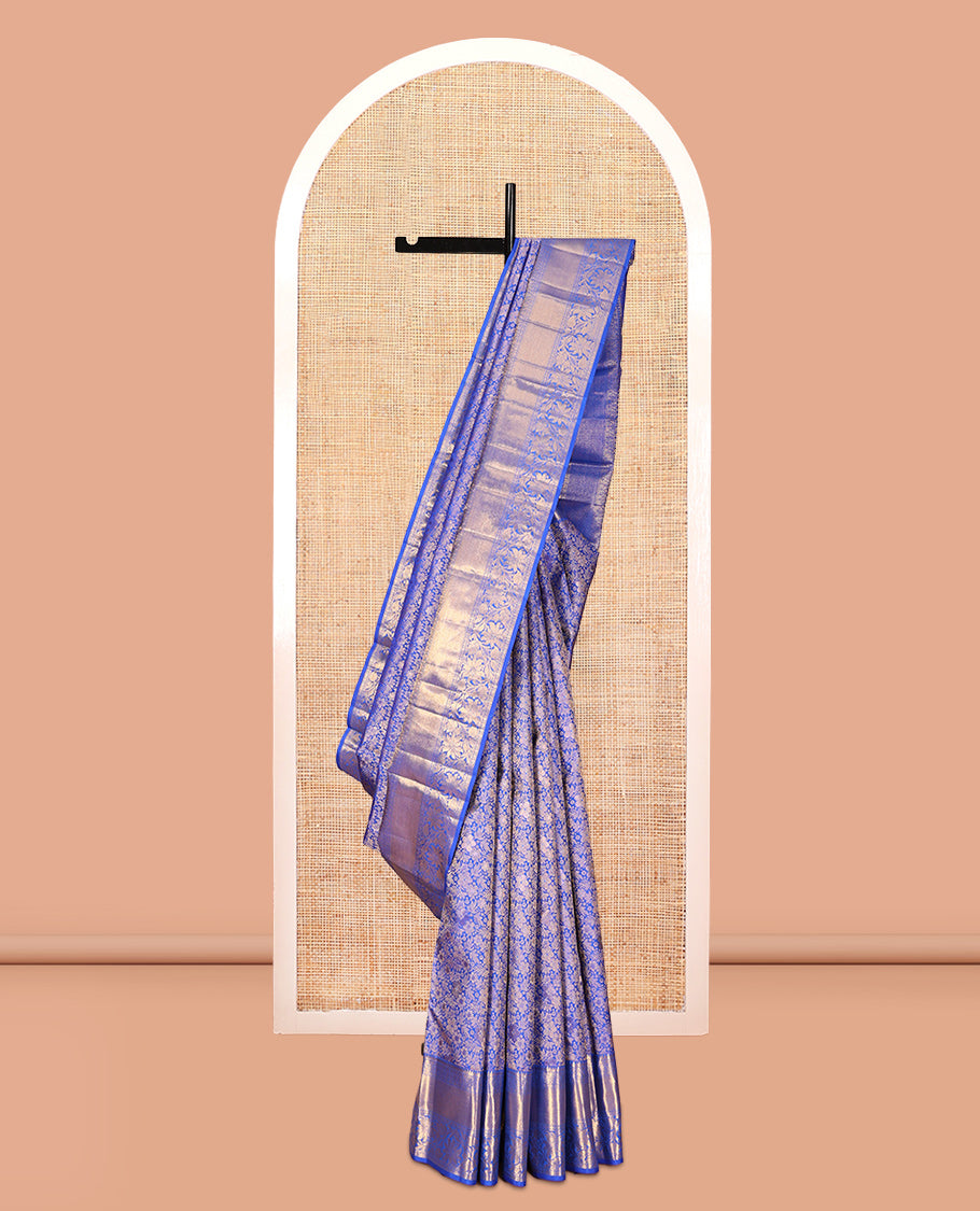 M.s Blue Kanchipuram Wedding Silk Saree