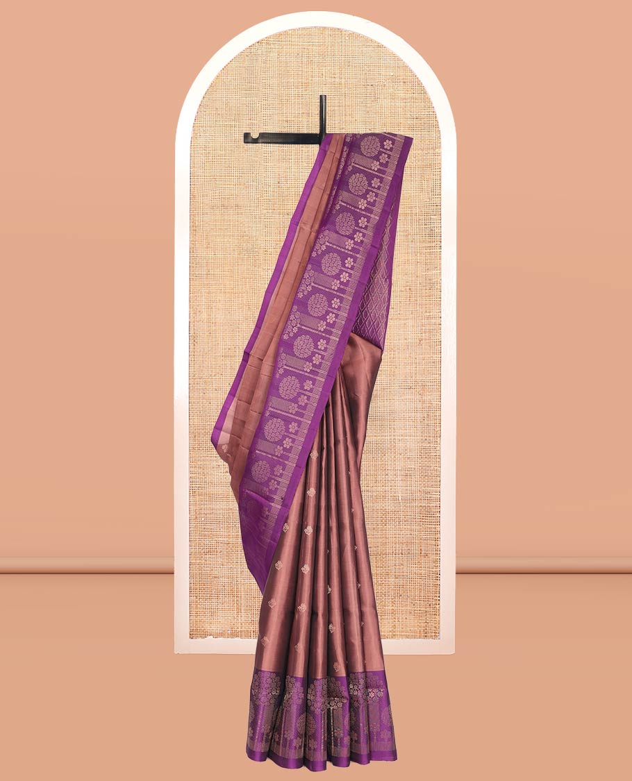 Rosewood Pink Mayuri Lite Silk Mix Saree