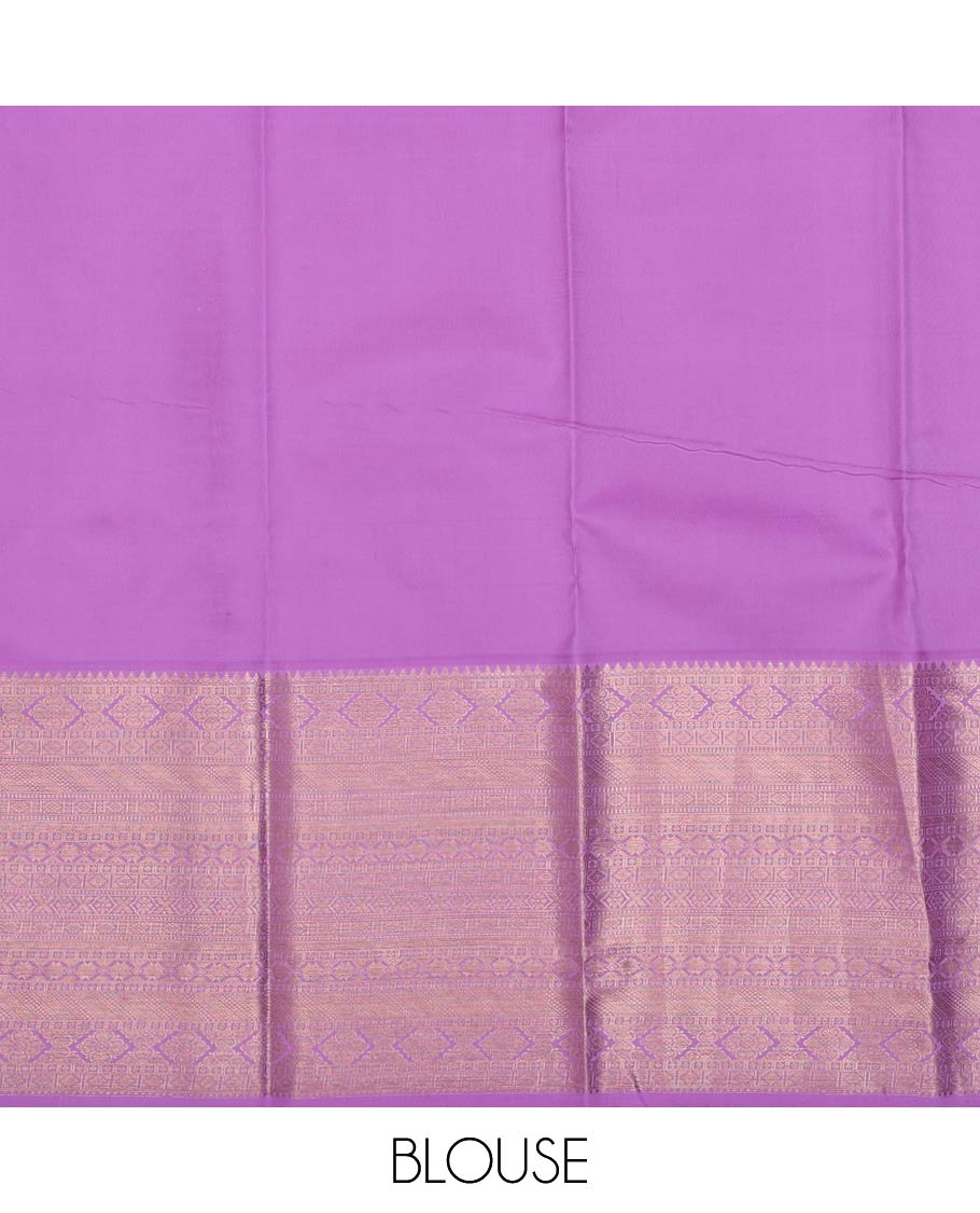 Pink jacquard pure-mix half-saree,contrast border of traditional zari design, zari design blouse & dhavani
