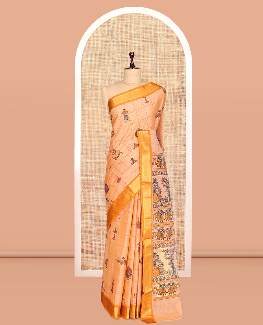Orange Chirala Cotton Saree