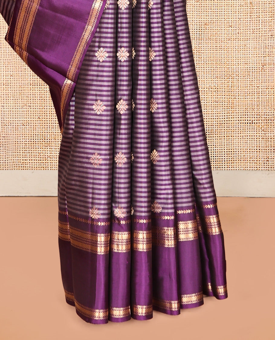Violet Mayuri Soft Silk Saree