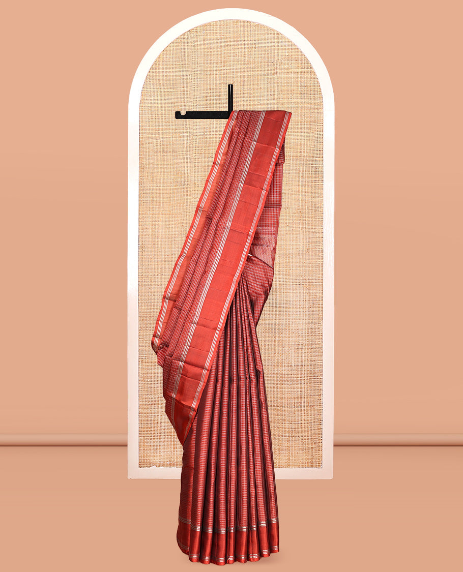 Red Mayuri Lite Silk Mix Saree
