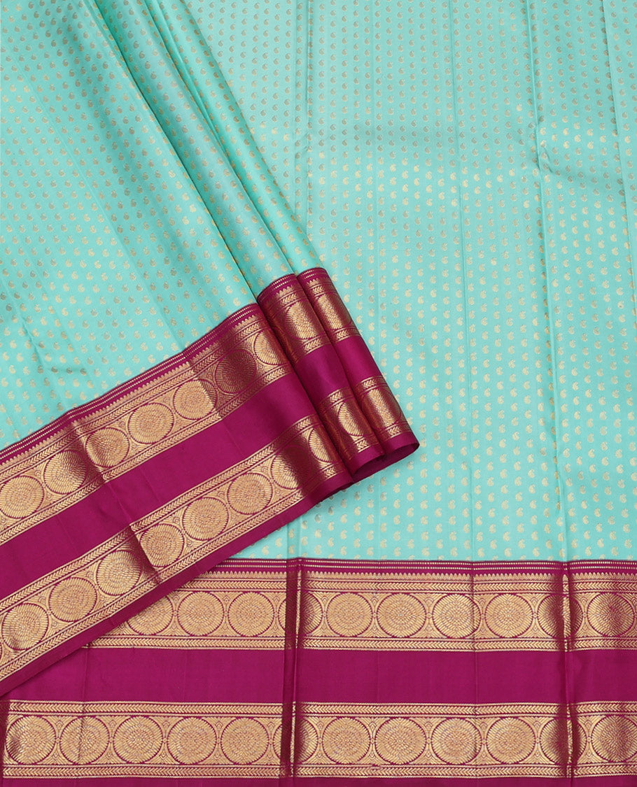 Blue Pure-Silk Half-Saree