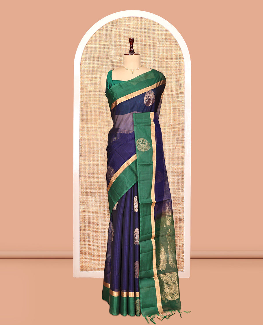 Blue Silk Cotton Saree
