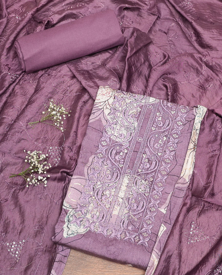 Violet Rayon Material Chudidar Set