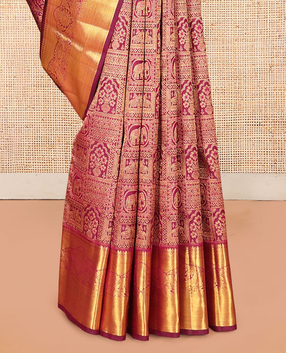 Magenta Kanchipuram Wedding Silk Saree