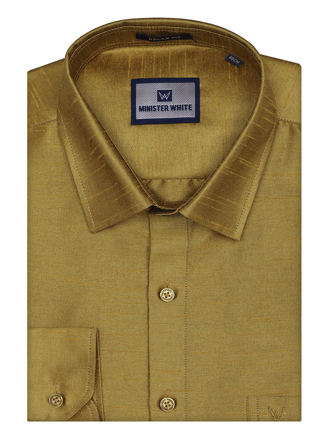 Mens Light Green Dupion Satin Color Shirt by Minister White