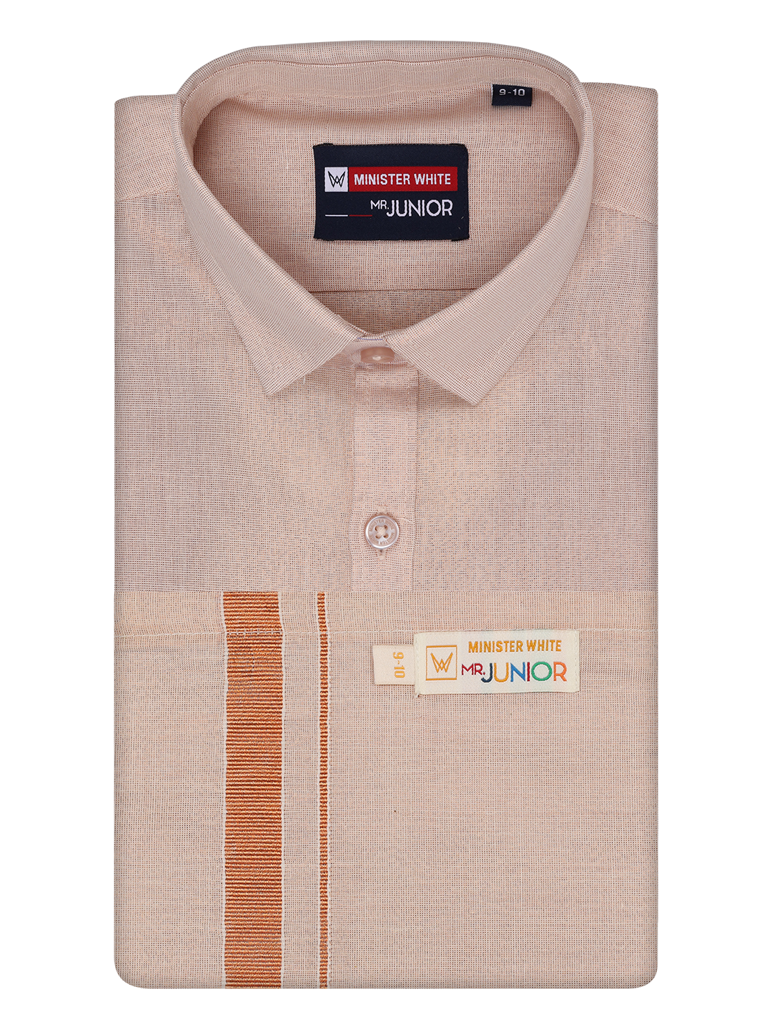 Boys Tissue Copper Colour Shirt with Dhoti Combo Ambitious Boy