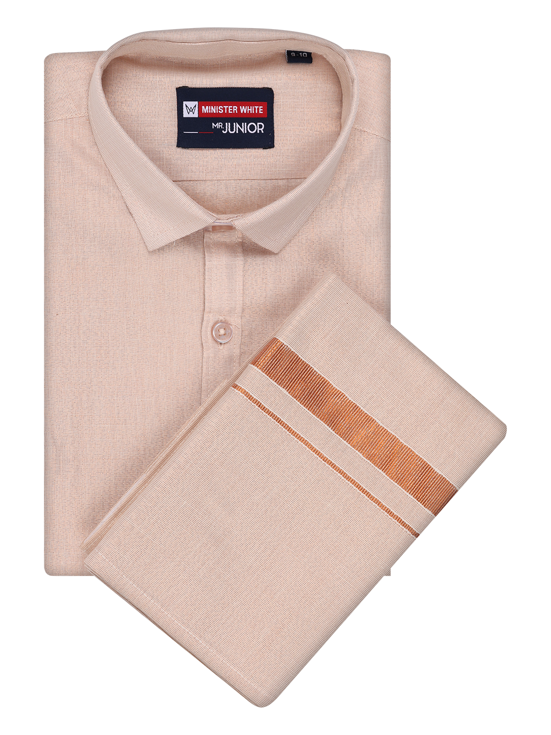 Boys Tissue Copper Colour Shirt with Dhoti Combo Ambitious Boy
