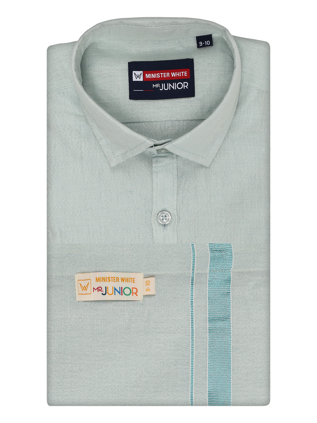 Boys Tissue Mint Blue Colour Shirt with Dhoti Combo Ambitious Boy