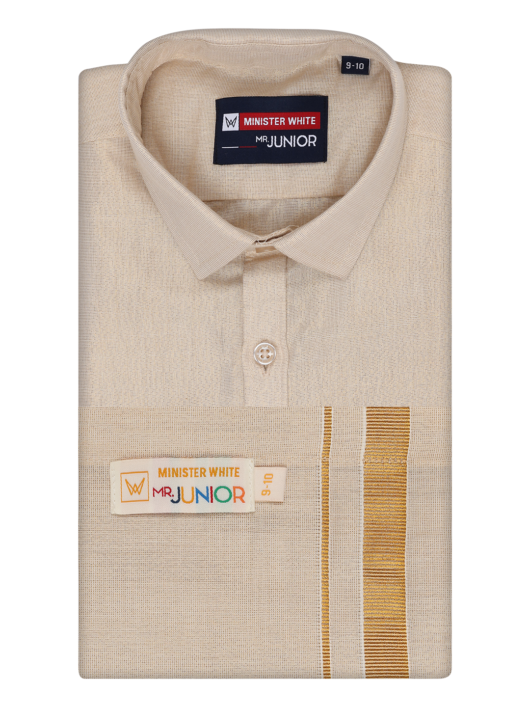 Boys Tissue Gold Colour Shirt with Dhoti Combo Ambitious Boy