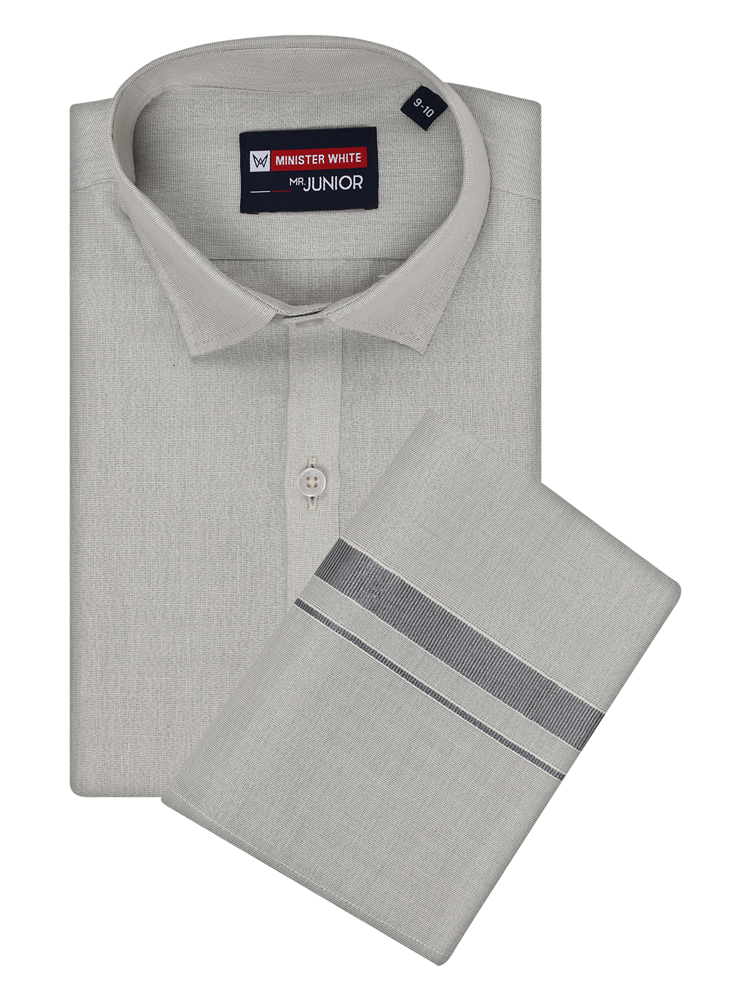 Boys Tissue Grey Colour Shirt with Dhoti Combo Ambitious Boy by Minister White