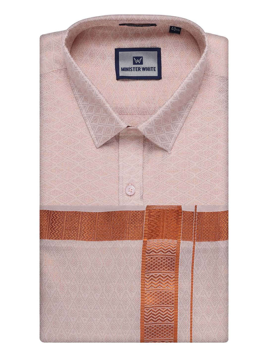 Men's Copper Tissue Jacquard Shirt with Matching Dhoti Combo Zeus