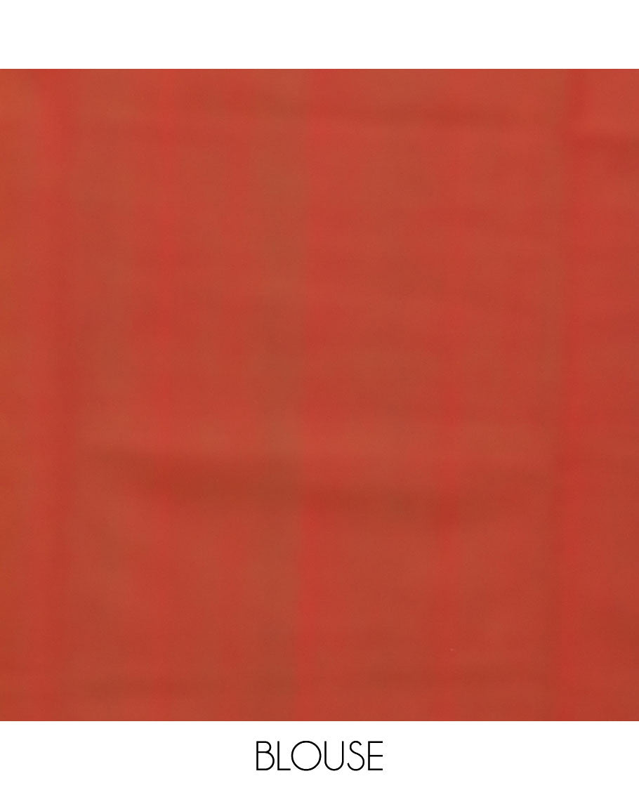 Blue sparesly striped Mangalagiri Cotton saree, contrast temple zari border, striped pallu, and contrast plain blouse