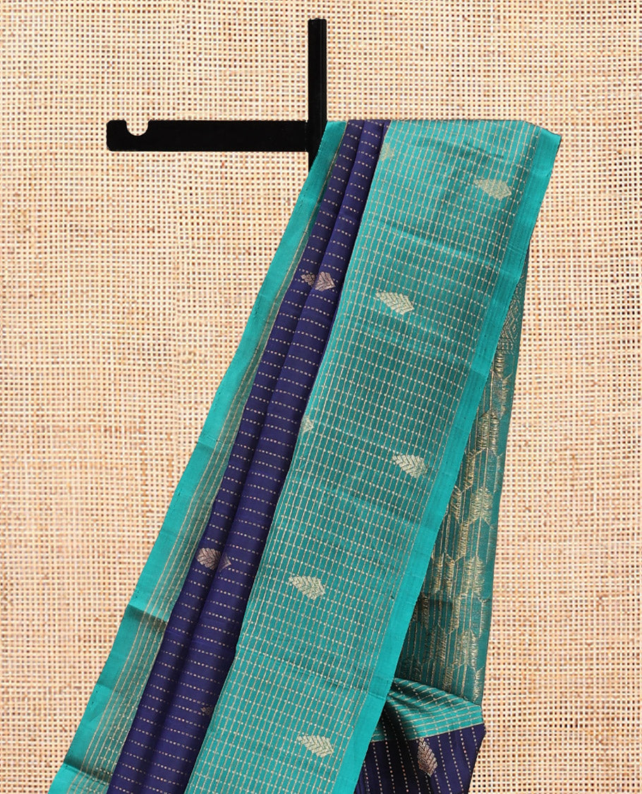 Blue Stripes Mayuri Lite Silk Mix Saree