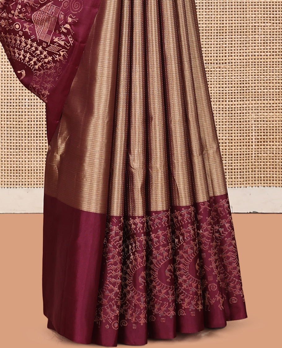 Brown Mayuri Soft Silk Saree