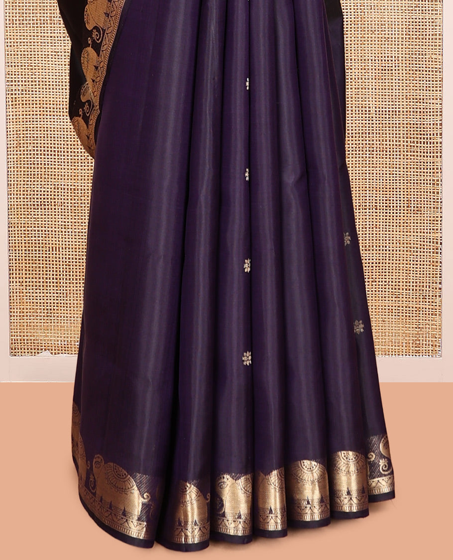 Blue Mayuri Soft Silk Saree