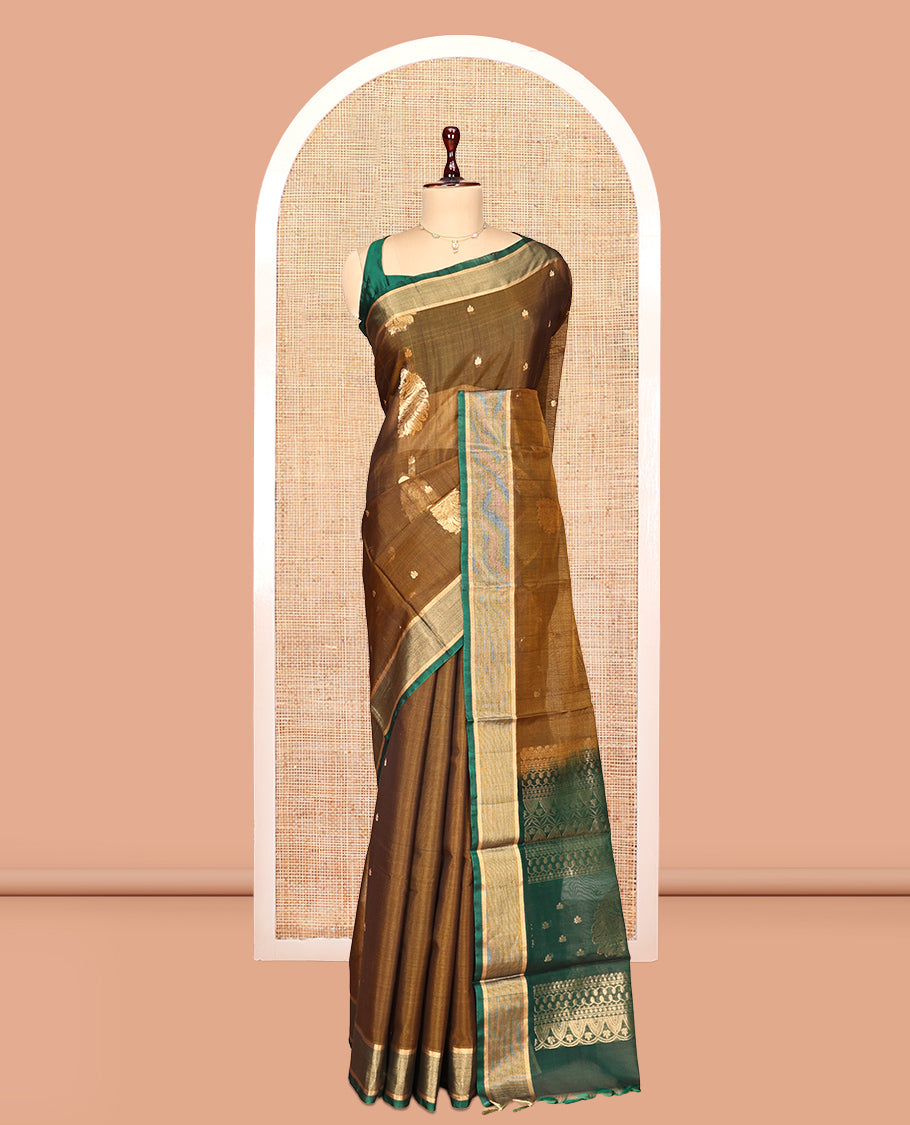 Brown Silk Cotton Saree