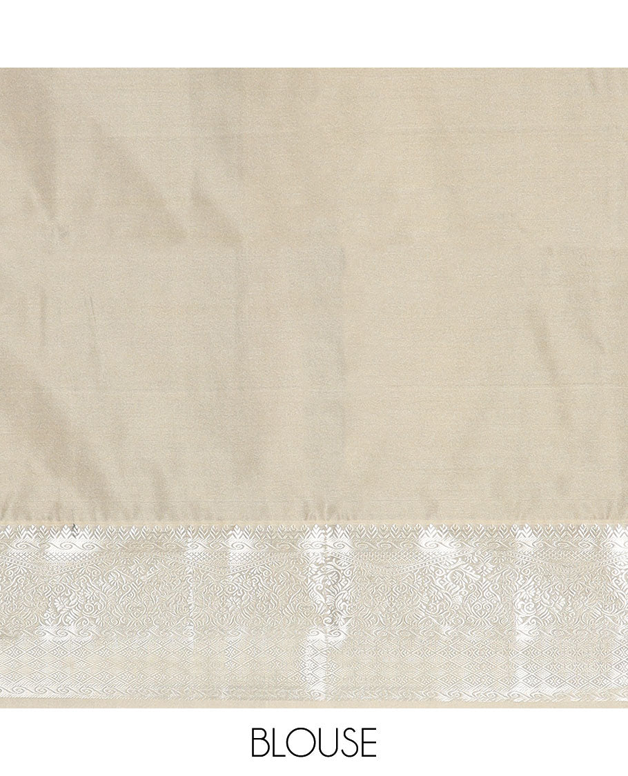 Maroon zari buttas soft silk saree, contrast traditional zari design border, and pallu of jaal design