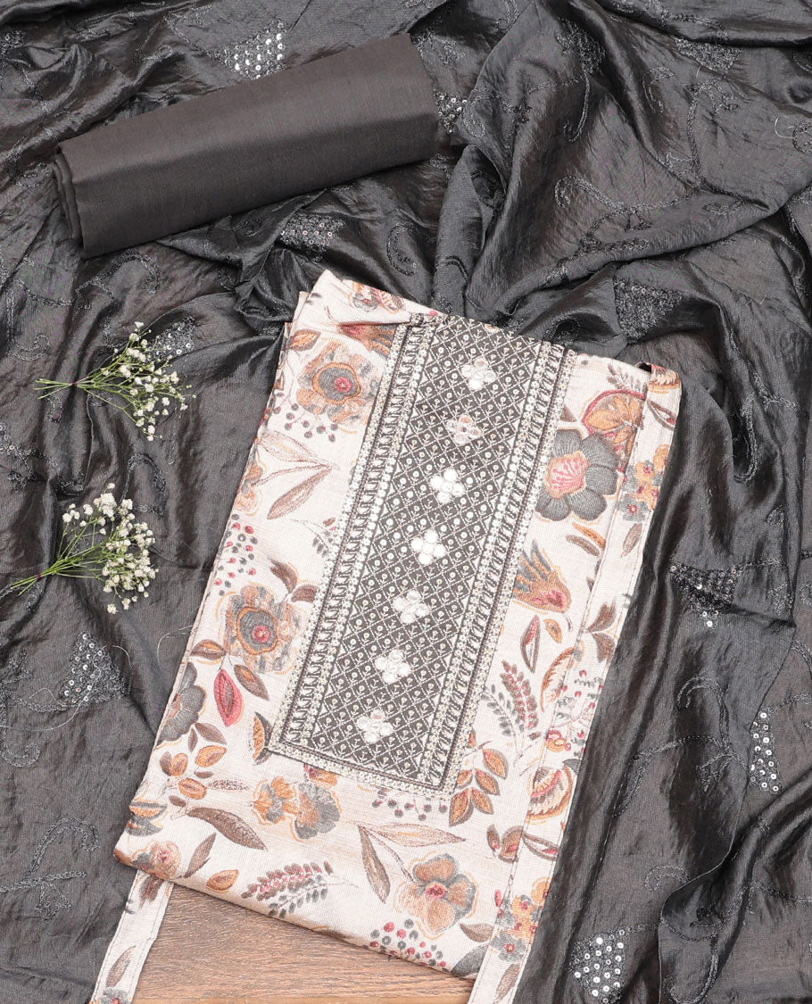 Cream Rayon Material Chudidar Set