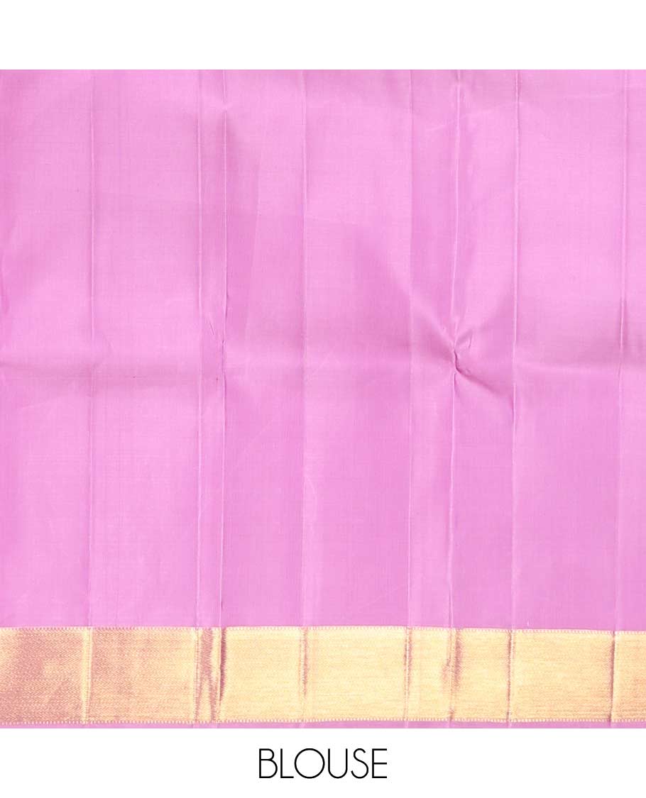 Purple buttas silk saree with self border of muthu, vanki design & argyle design pallu