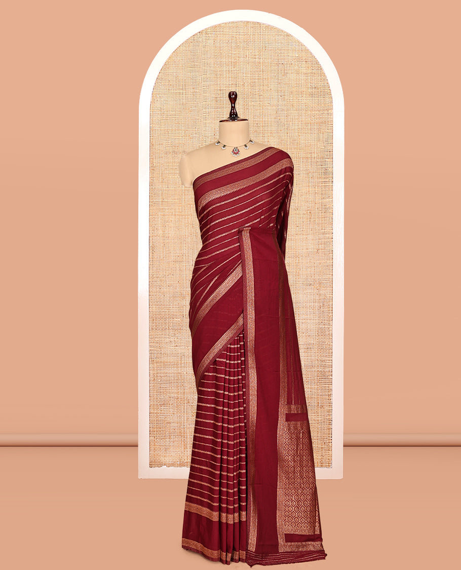 Maroon Fancy Crepe Saree