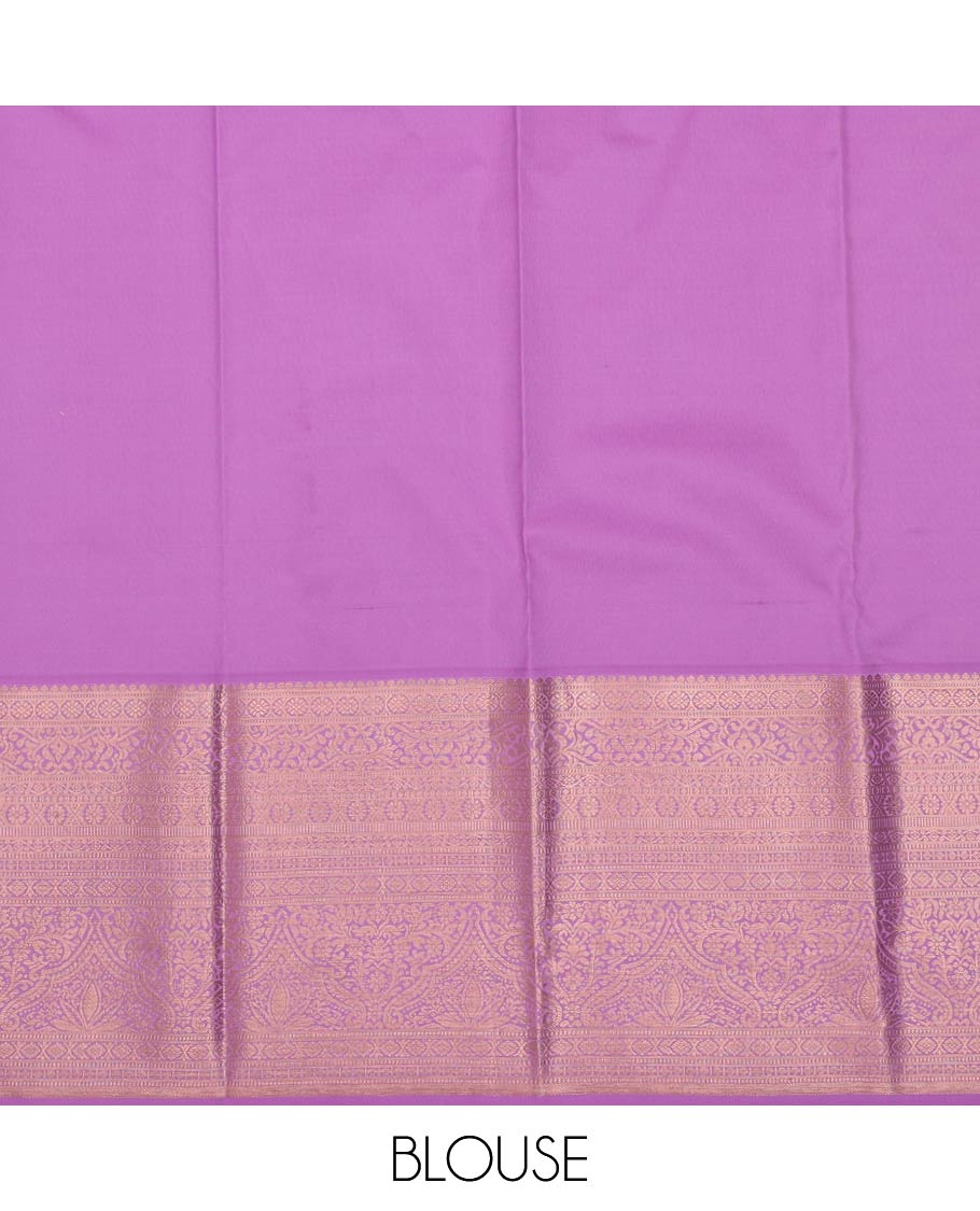 Yellow jacquard pure-mix half-saree, contrast border of traditional zari designs, zari design blouse & dhavani