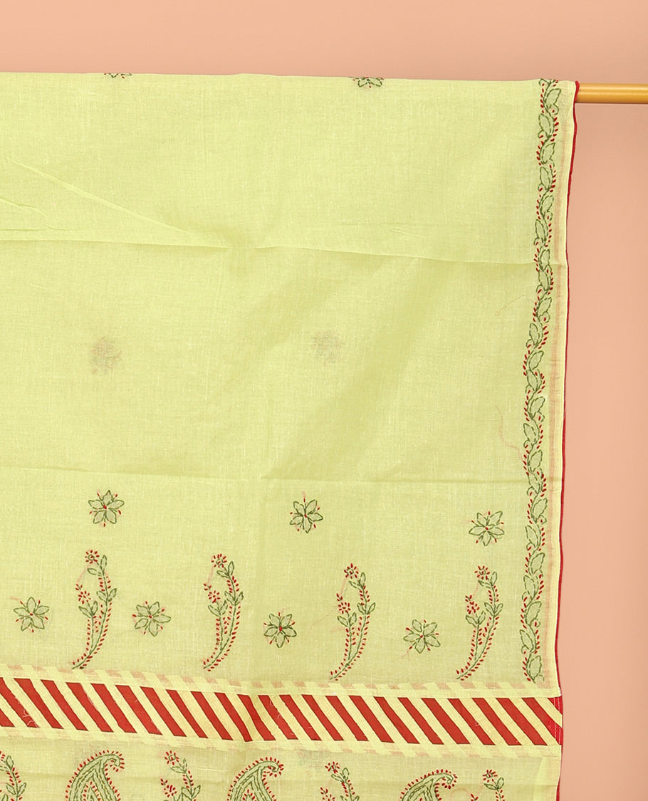Green Lucknowi Chikankari Saree